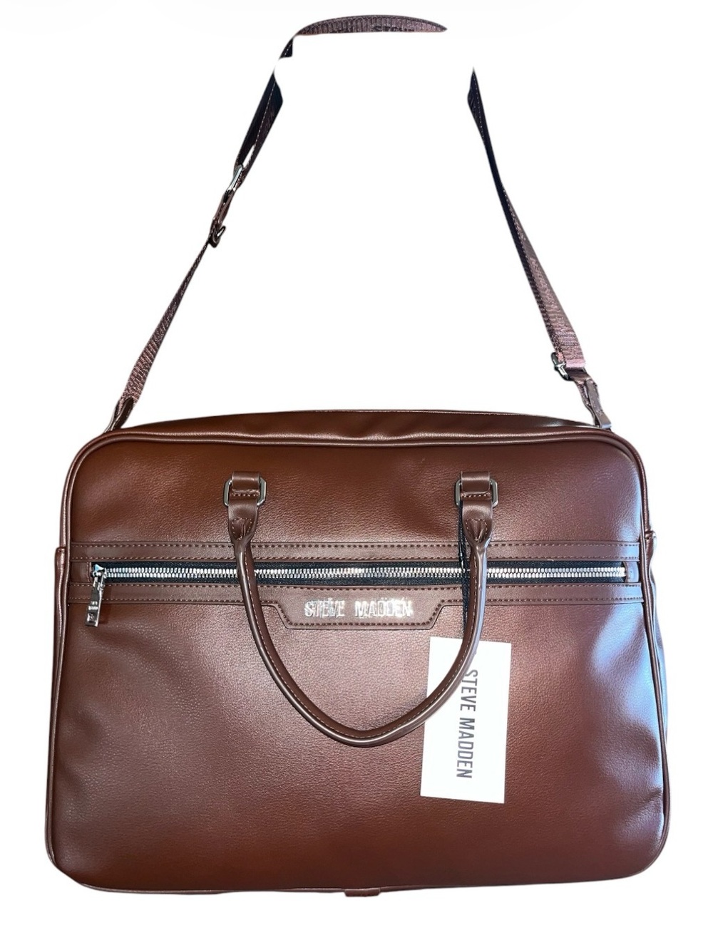 Steve Madden Brown Leather Blaken Briefcase